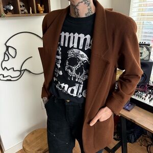 Vintage 80s 90s Brown Wool Single Button Blazer KGR Made in USA ~ Size Small